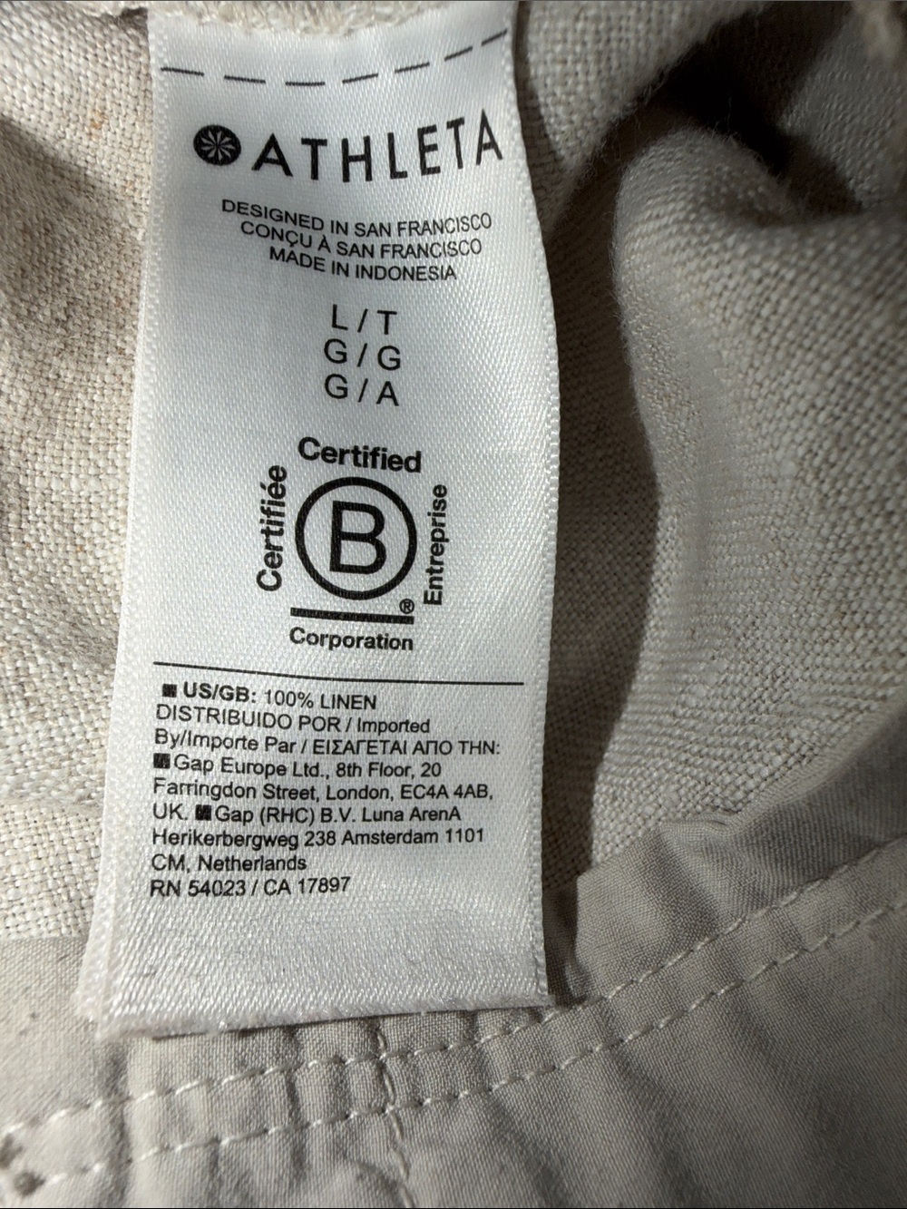Cream Linen Drawstring Pants - Picture 6 of 6